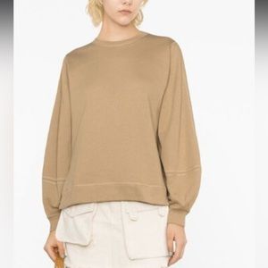 GANNI puff sleeve cotton sweatshirt